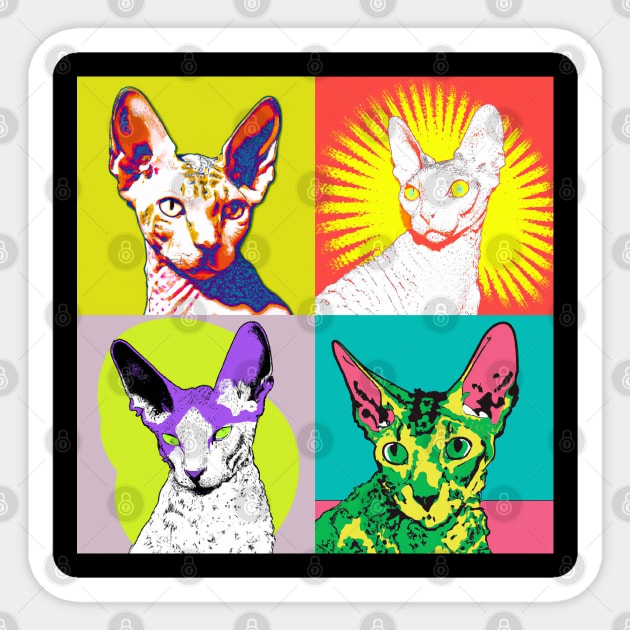 Cornish Rex Pop Art - Cat Lover Gift Sticker by PawPopArt